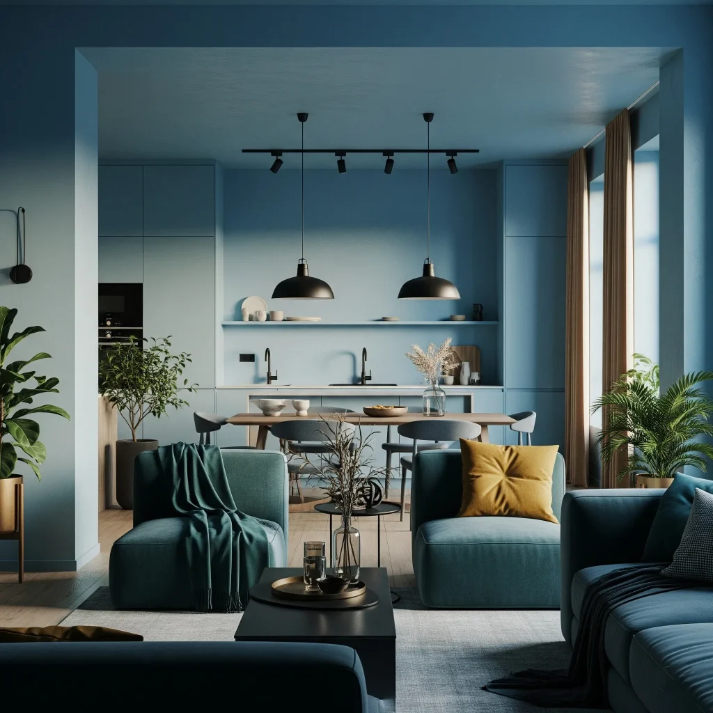 And here's an image showcasing encore atmospheric blue open-plan spaces